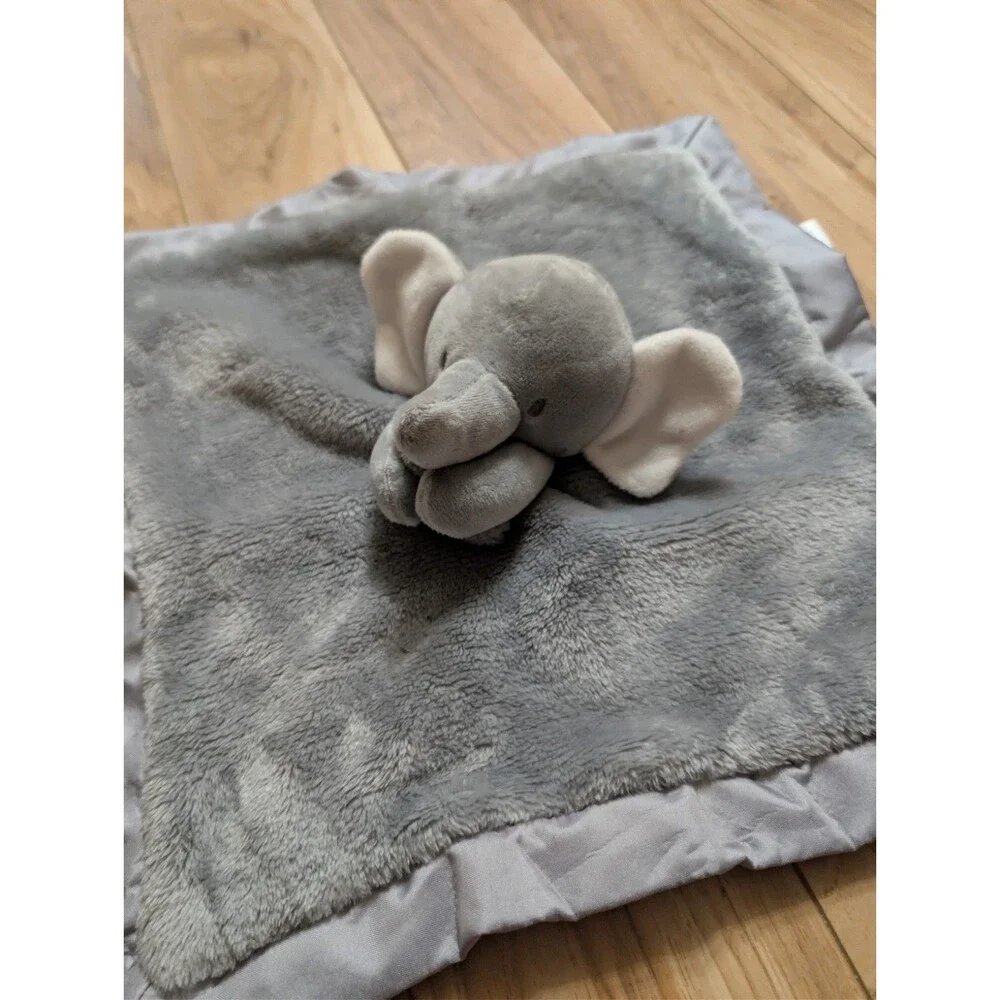 Carter's Just One You Gray Elephant Lovey Satin Trim Security Blanket EUC 2024